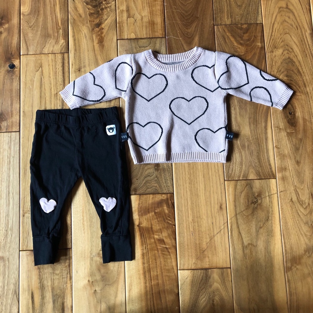 Huxbaby sweater and matching black leggings